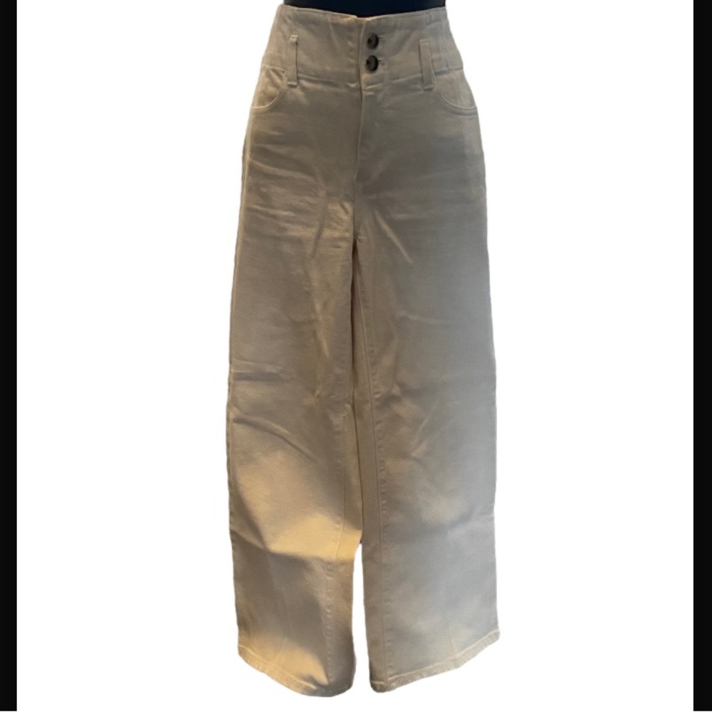 High rise wide leg crop pants